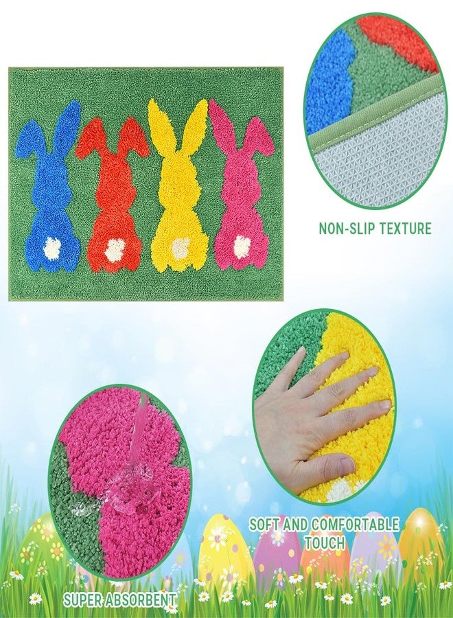 Vanleonet Easter Bathroom Rugs, Cute Bunny Easter Mat for Easter Bathroom, Farmhouse Bath Mats, Holiday Decorations Non Slip 30x20 Inches - Image 5