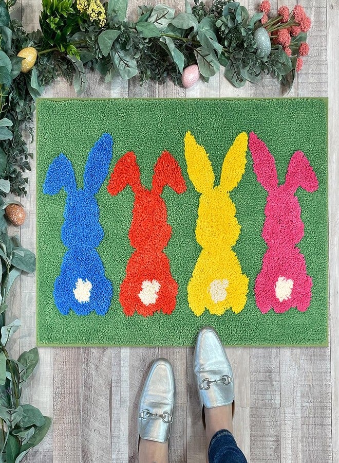 Vanleonet Easter Bathroom Rugs, Cute Bunny Easter Mat for Easter Bathroom, Farmhouse Bath Mats, Holiday Decorations Non Slip 30x20 Inches - Image 4