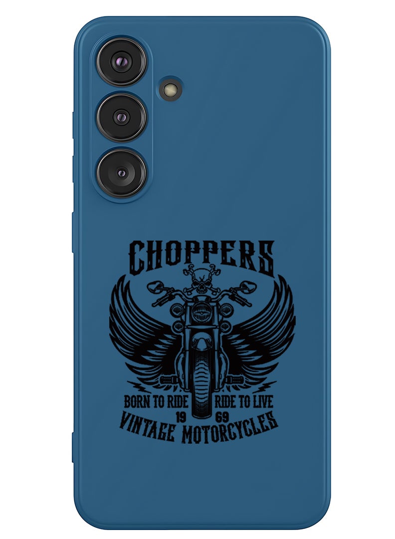 Theodor Protective Slim Fit Case Liquid Silicone Cover with Full Body Protection Anti-Scratch Shockproof Case For Samsung Galaxy S25 Plus (Blue) - Choppers - Image 1