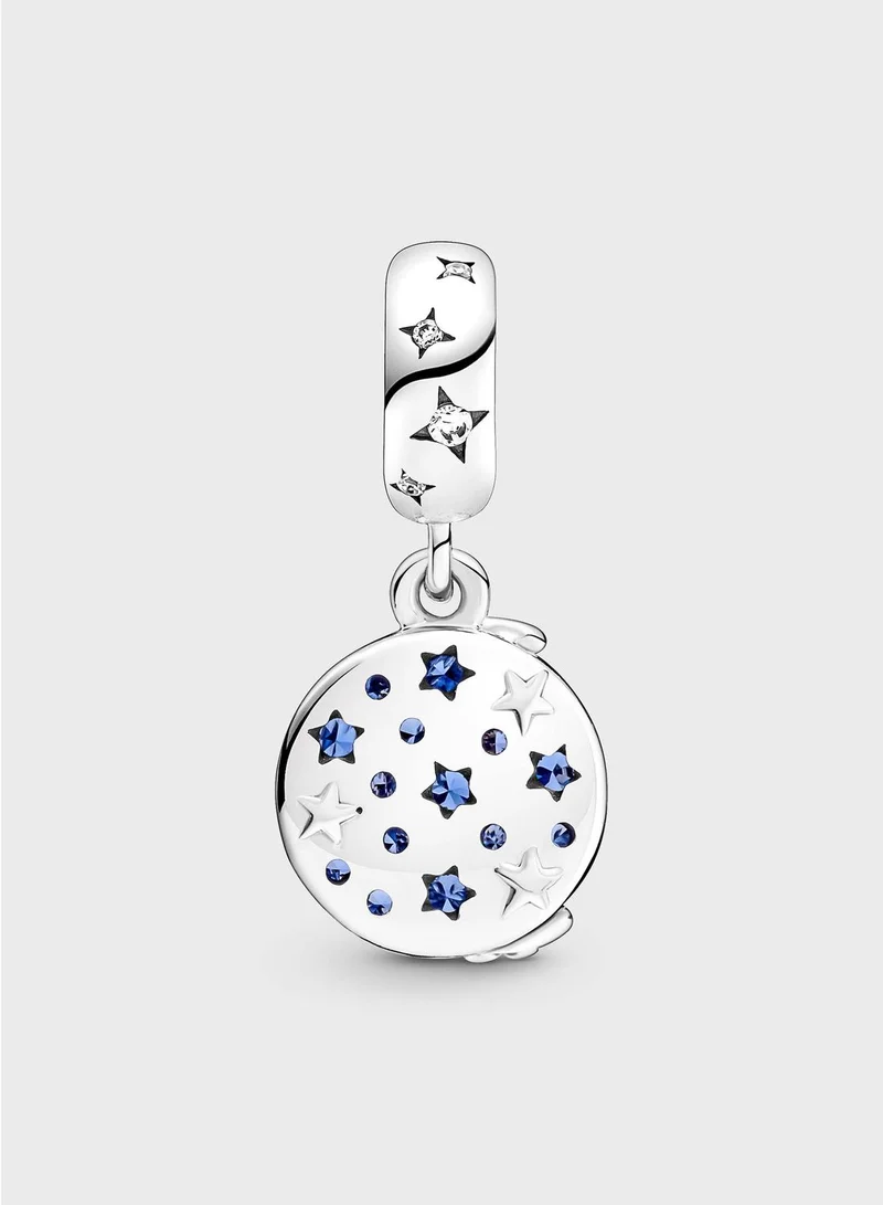 PANDORA Santa Claus On The Moon Double Dangle Charm