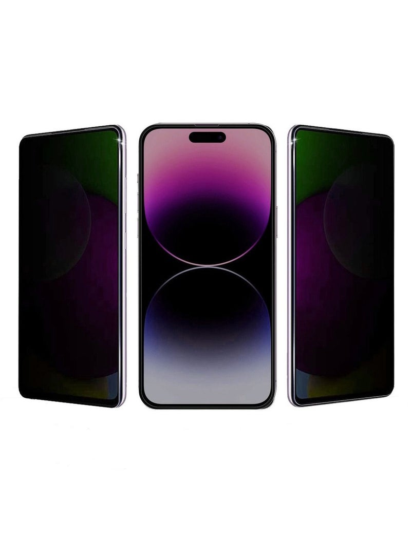 MOCOM Apple iPhone 14 Pro Anti-Spy Privacy Glass Screen Protector 5D+ 9H Tempered Glass for 14pro Black - Image 1