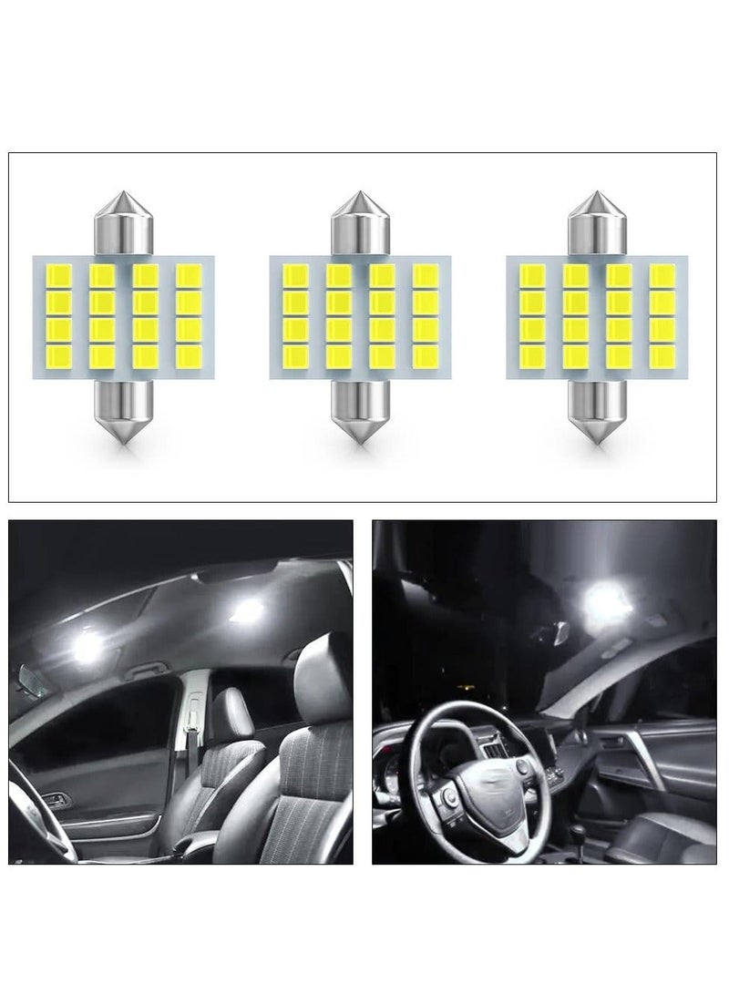 MUNTAQI Led Car Bulb, 8pcs Super Bright White Double Tip 2835 31mm 16SMD Led Car Lights Bulb for Car Interior Dome Map Trunk Light - Image 3