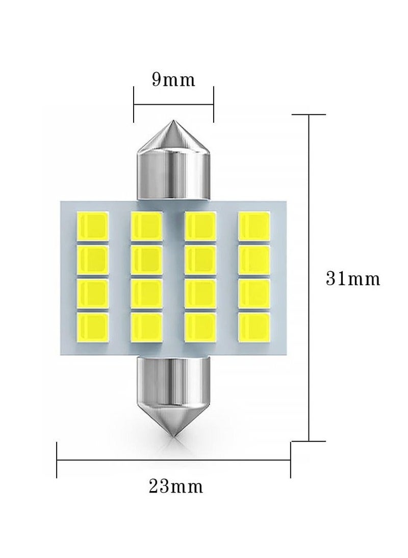 MUNTAQI Led Car Bulb, 8pcs Super Bright White Double Tip 2835 31mm 16SMD Led Car Lights Bulb for Car Interior Dome Map Trunk Light - Image 5