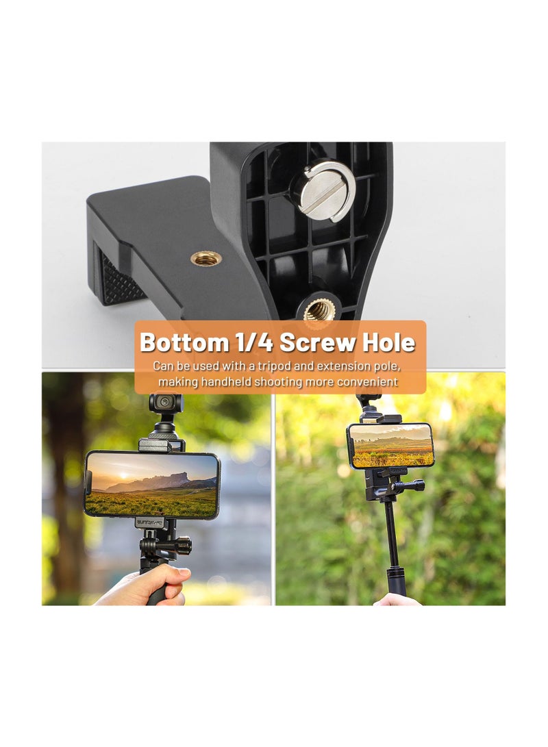SOLARAE Expansion Mount with Phone Clip for OSMO Pocket 3, Quick Clip Mount with Expand Frame, Expansion Adapter Mount for DJI Osmo Pocket 3 Accessories, Compatible with DJI OSMO Pocket 3 and Smartphone - Image 4
