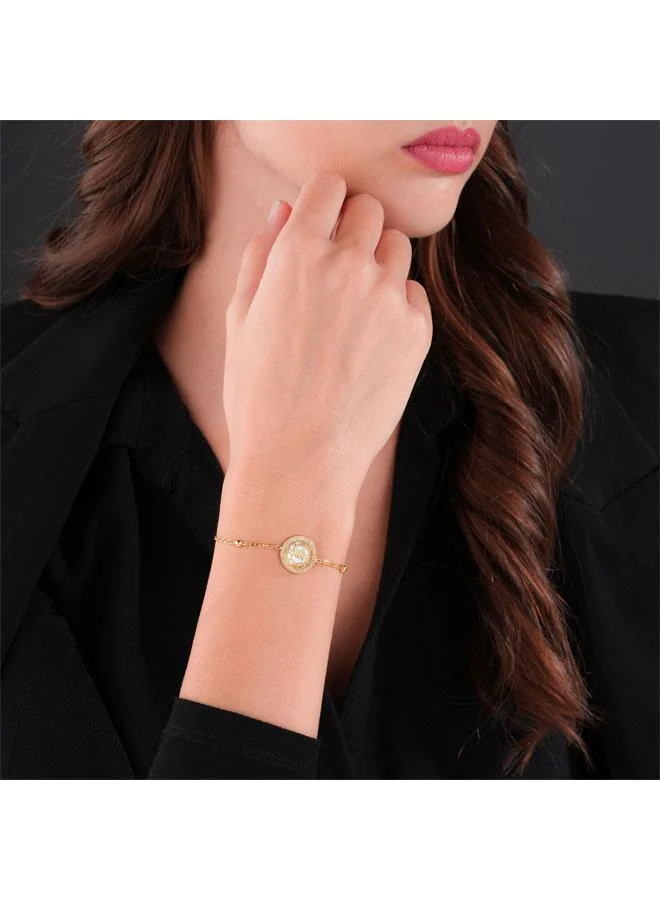 CERRUTI 1881 Arabesque.3 Gold Plated MOP Big Necklace, Earrings and Bracelet Set Womens