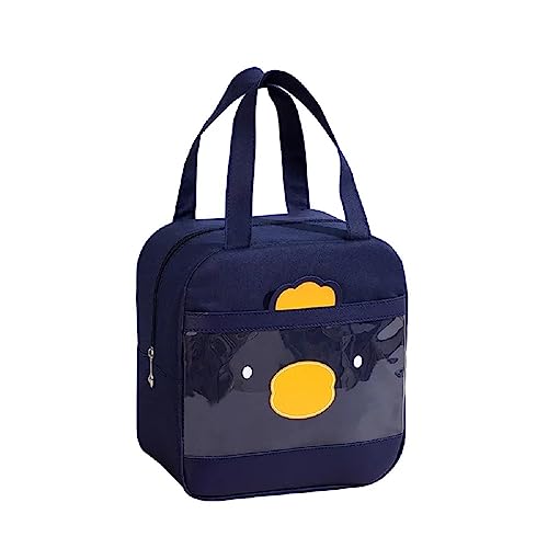CoolKraft Lunch Bag for School Kids, Girls, Cute Animal Design Bag, Lunch Bag for Office Women Travel Picnic Bag, Insulated Portable Tiffin Bag 24.5 x 23 x 14 cm (Navy Blue) - Image 1