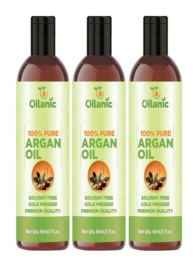 Oilanic Pure and Natural Argan Oil for Hair and Skin (Pack of 3, Each 60 ml)|Cold Pressed and Solvent Free Oil for Nourishment Hydration and Frizz Control, for Men and Women, All Hair and Skin Types - Image 2