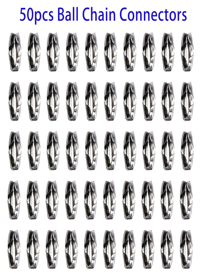 ROEIEIS #10 B-Type Connectors 50 Pack for Beaded Ball Chain, 304 Stainless Steel Ball Chain Connector Clasps for 4.5mm Chain Cords - Image 2