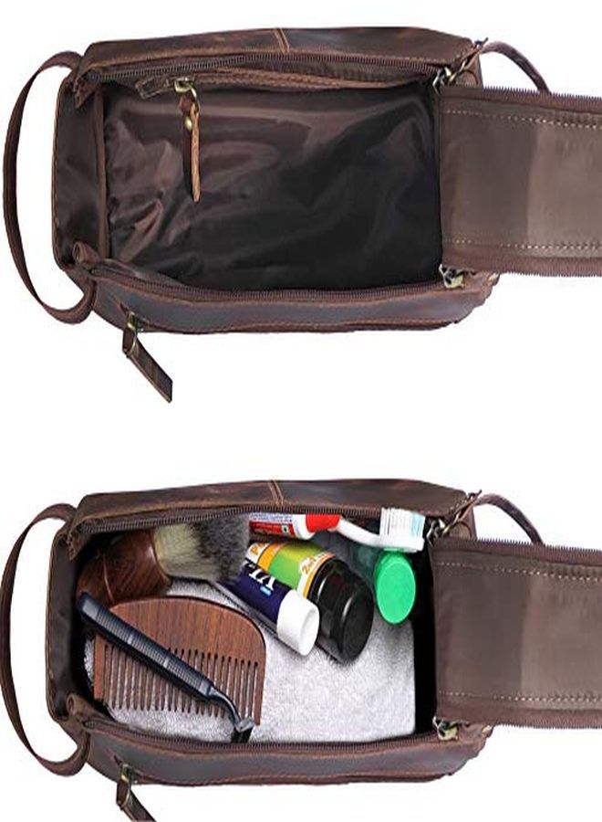 Rustic Town Letry Bag For Men - Hygiene Organizer Travel Dopp Kit By Rustic Town (Walnut Brown)  - Image 4