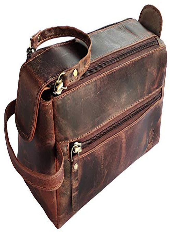 Rustic Town Letry Bag For Men - Hygiene Organizer Travel Dopp Kit By Rustic Town (Walnut Brown)  - Image 1