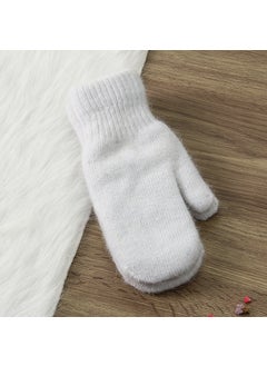 Cute Double-Layer Wool Gloves for Couples White