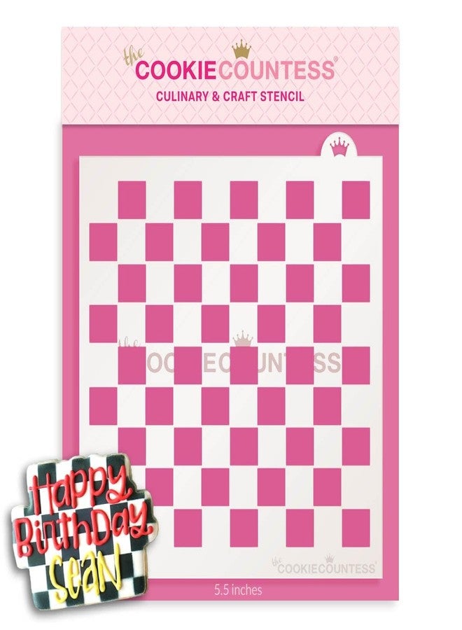 The Cookie Countess Inc The Cookie Countess Checkerboard Pattern Stencil - Image 1