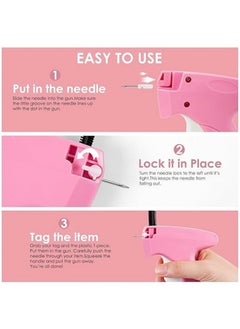 Generic Handheld Clothing Tag Fastener - Quick Fabric Fixing Tool - Sewing Kit Includes 5 Needles, 1000 Black Fasteners & 1000 White Fasteners  - Image 3