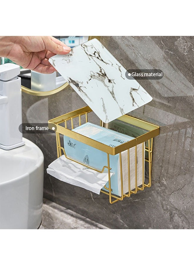 Arabest Toilet Paper Rack, Non Perforated Toilet Tissue Box, Toilet  Wall-Mounted Shelves  - Image 4