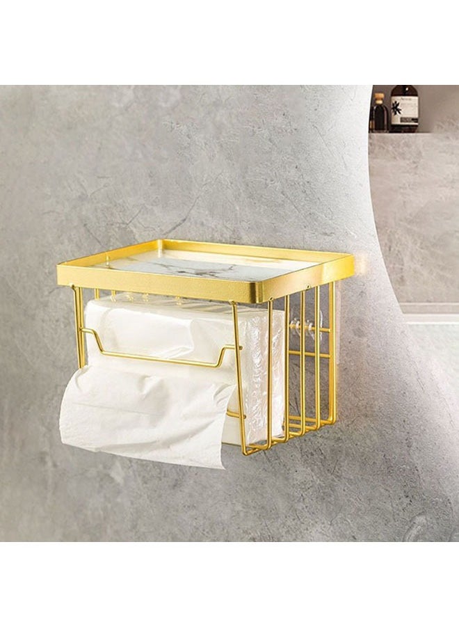 Arabest Toilet Paper Rack, Non Perforated Toilet Tissue Box, Toilet  Wall-Mounted Shelves  - Image 1