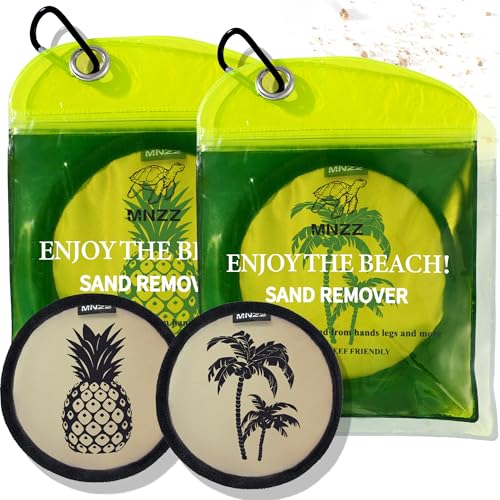 MNZZ Beach Sand Remover Bag Lightweight Compact Eraser for Towel Blanket Chair Tent Shell Toy Shovel Umbrella Hat Shade Cover Canopy Travel Picnic Outdoor Pool Accessory Pouch 2 Pack - Image 1