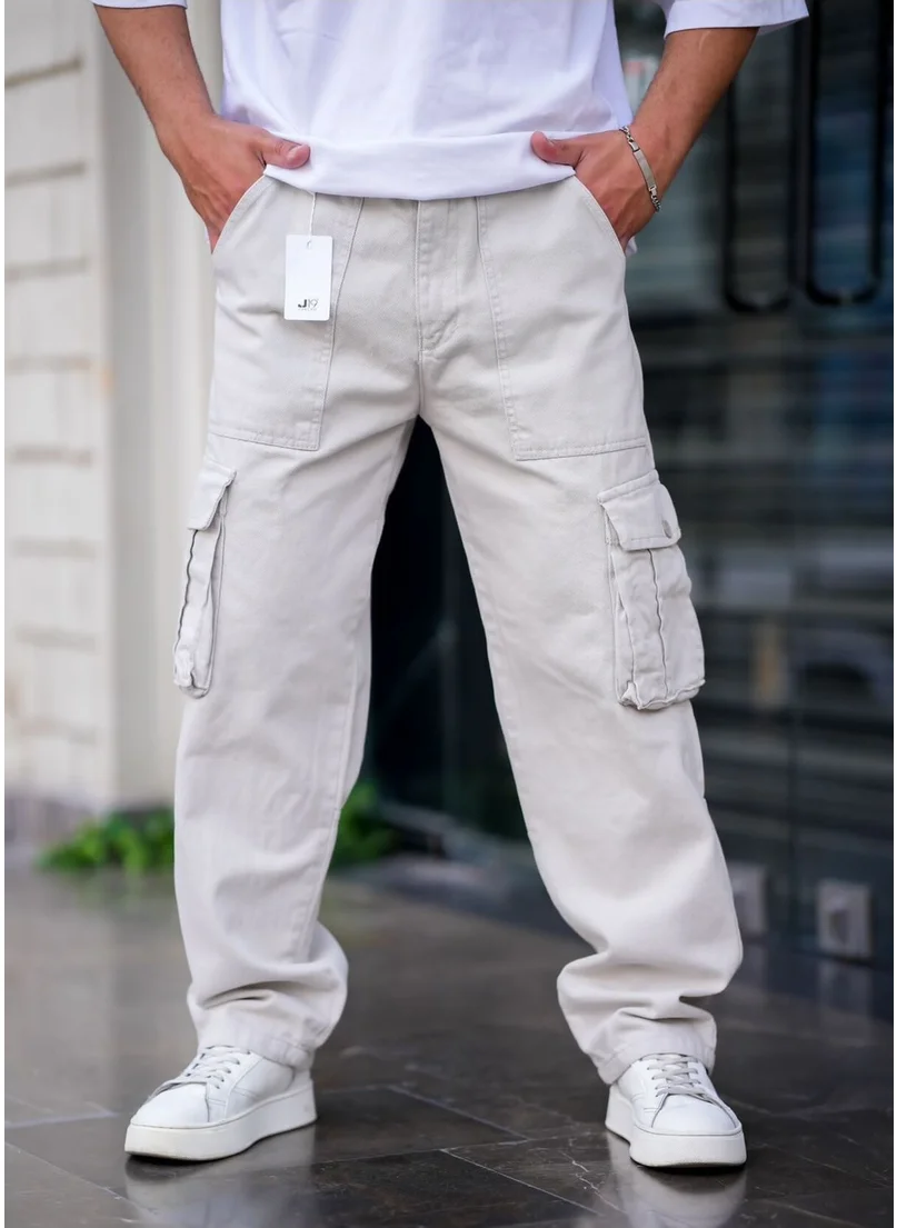 Cool Tarz Cool Style Men's Cargo Pocket Baggy Pants Gray Color