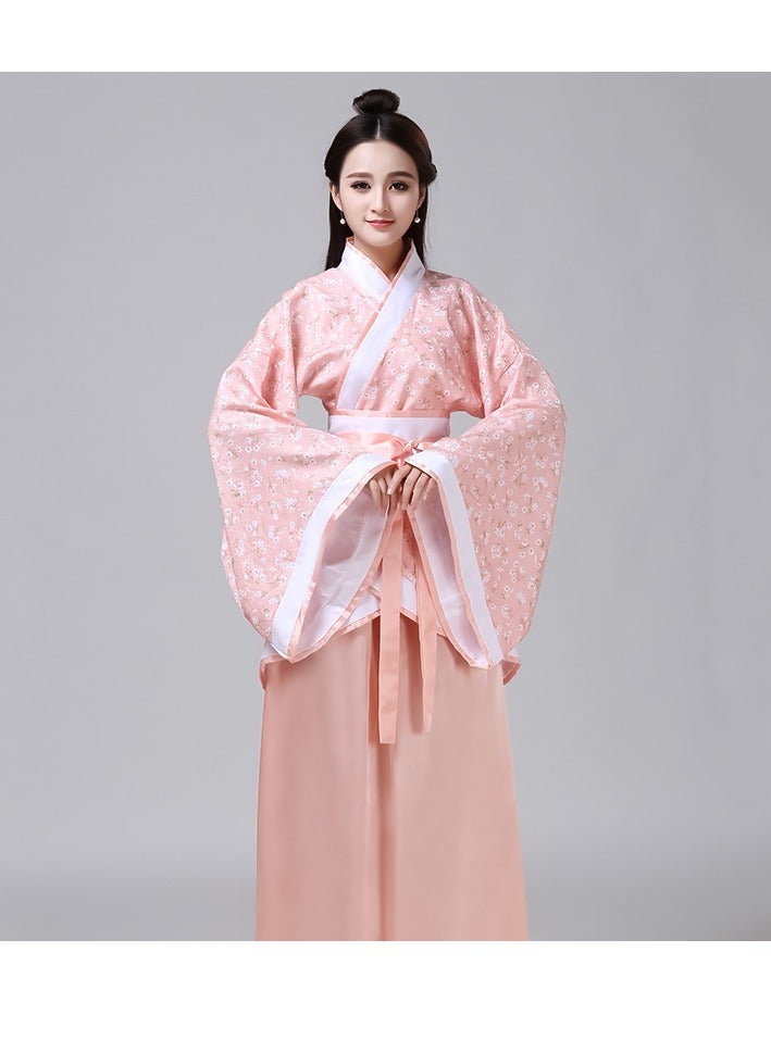 طقم زي تنكري نسائي من Hanfu Tang فستان جنية مع تنورة صغيرة من حبوب اللقاح