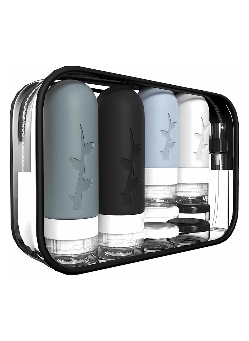 KHAJUL 18pack Travel Bottles for Toiletries, Silicone Travel Containers Jar for Toiletries, Leak Proof Refillable Liqus Shampoo and Conditioner Travel Essentials Toiletry Bottles (Multicolour)  - Image 1