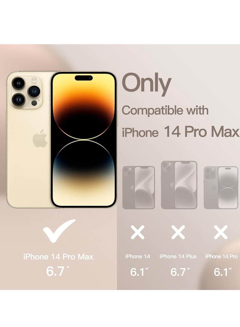 ELTRAZONE 5 in 1 Silicone Case for iPhone 14 Pro Max 6.7-Inch, with 2-Pack Screen Protector and 2-Pack Camera Lens Protector, Full Coverage Tempered Glass Film, Shockproof Phone Cover (Gold) - Image 2