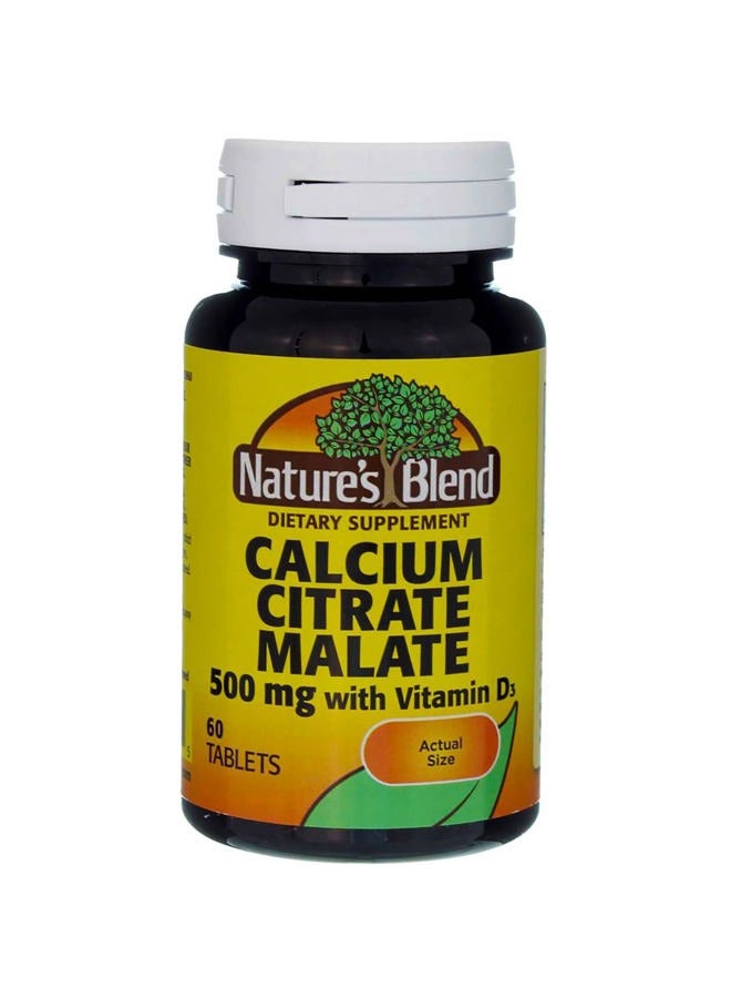 Nature's Blend Calcium Citrate Malate 500 mg Tabs, Unflavored, 60 Count - Image 1