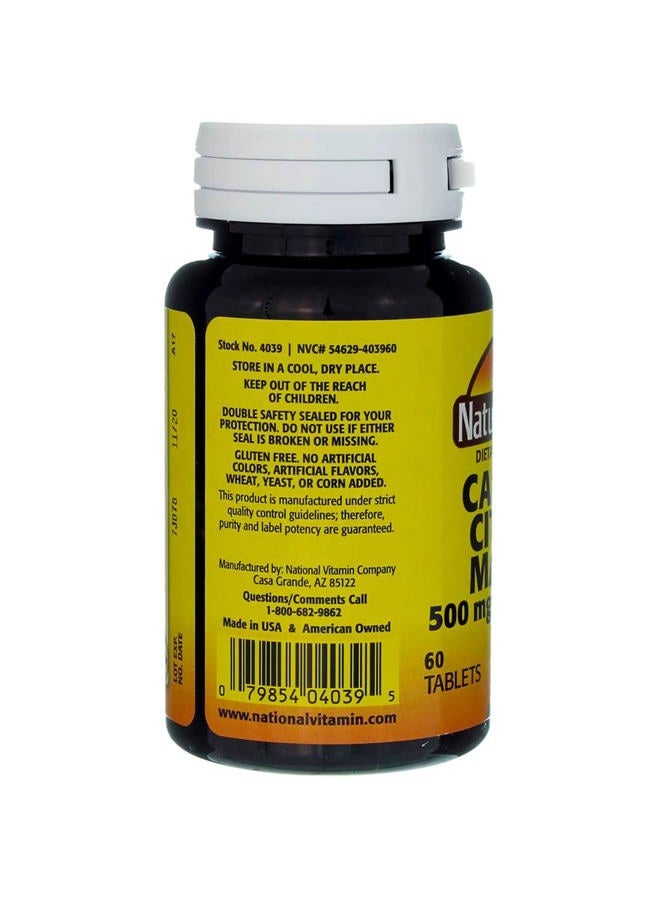 Nature's Blend Calcium Citrate Malate 500 mg Tabs, Unflavored, 60 Count - Image 3