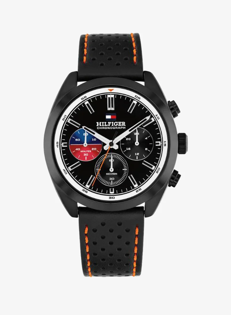 Ionic Plated Black Steel Quartz Fashion Chrono Watch