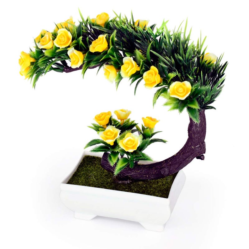 Breewell Bonsai Wild Plant Artificial Plant with Pot Yellow Green BW18 - Image 3