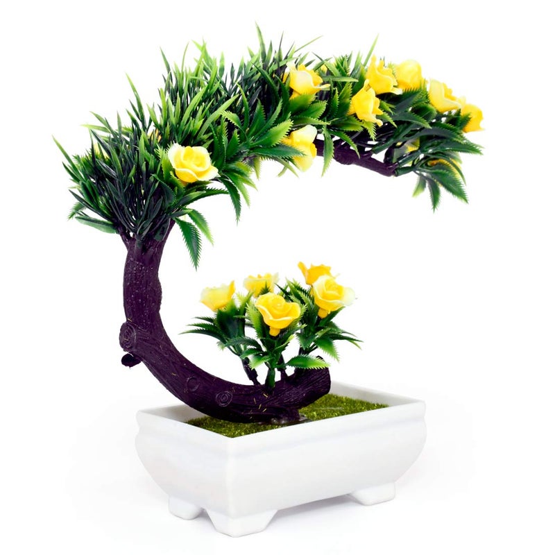 Breewell Bonsai Wild Plant Artificial Plant with Pot Yellow Green BW18 - Image 4