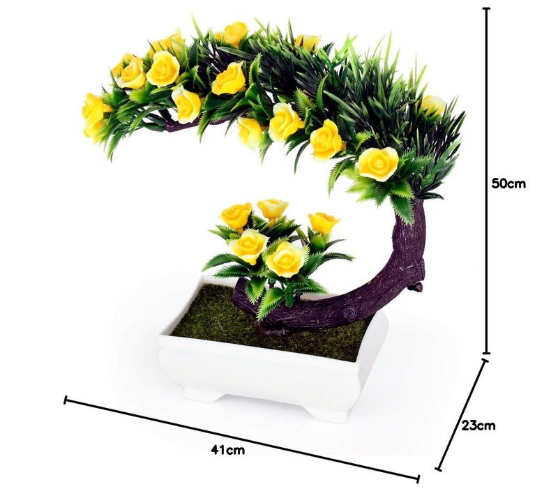 Breewell Bonsai Wild Plant Artificial Plant with Pot Yellow Green BW18 - Image 5