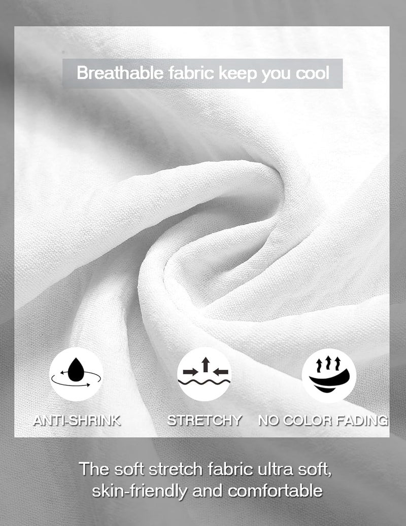 Bellstone Men’s Cotton Blend Solid Regular Fit Full Sleeve Short Kurtas | Men's Trendy Short Kurta | Ethnic Stylish Casual Lightweight Summer Kurta for Daily and Occasion Use White - Image 4