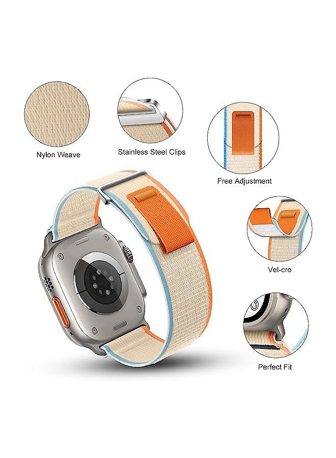 Nylon Braided Band Compatible for Apple Watch 44mm 45mm 49mm, Adjustable Breathable Stretchy Strap Wristband, Sport Trail Loop Strap - Image 2