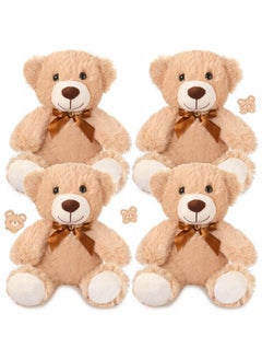 Civaner 4 Pack 14 Inches Christmas Bear Plush Stuffed Animals Cute Soft Bears Bulk For Girls Boys Girlfriend (Light Brown)  - Image 1
