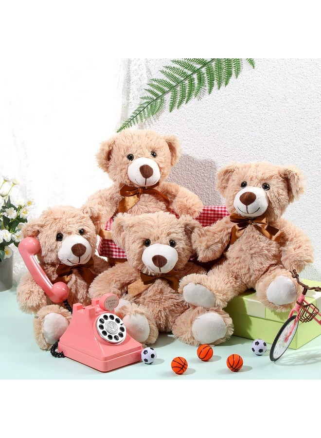 Civaner 4 Pack 14 Inches Christmas Bear Plush Stuffed Animals Cute Soft Bears Bulk For Girls Boys Girlfriend (Light Brown) - Image 2
