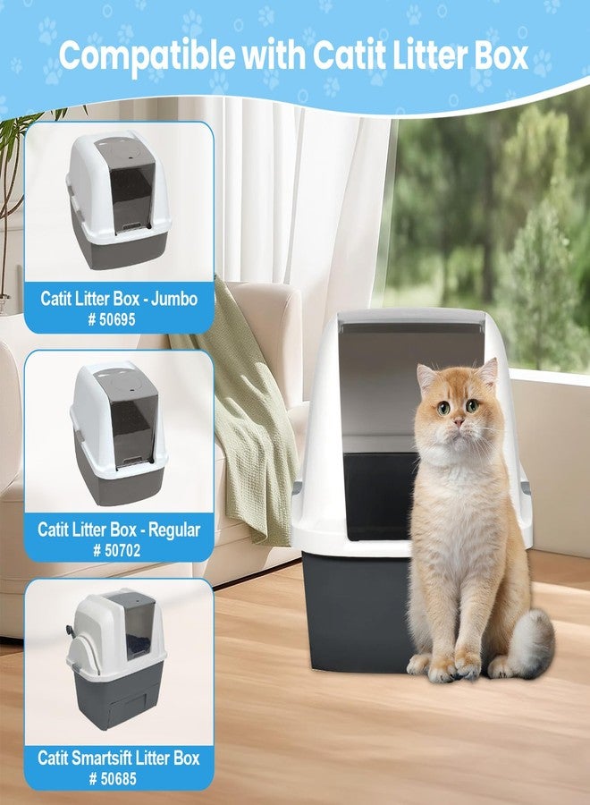 عبوة من 10 فلاتر بديلة لصناديق فضلات القطط Catit Jumbo/العادية/Catit Smartsift، وسادات تنقية هواء مزدوجة المفعول لامتصاص روائح صندوق الفضلات وإنعاشها. - Image 2