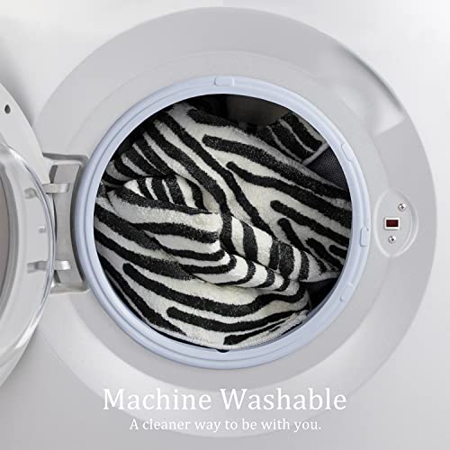 YIHOUSE 5×8 Ft Area Rugs, Abstract Washable Rug, Modern Black and White Rug for Bedroom Living Room Dining Room Office Playroom Nursery, Nonslip Throw Non-Shedding Thin Contemporary Striped Rugs - Image 4