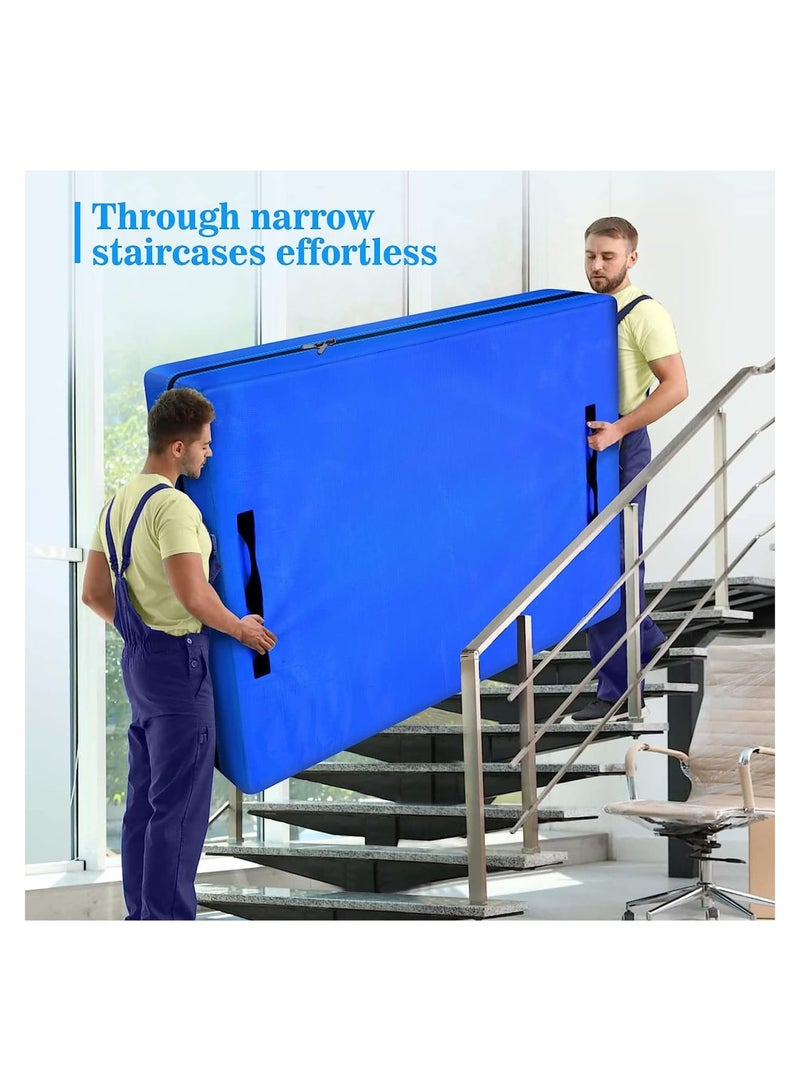 Zikra Mattress Bags for Moving and Storage, Reusable Mattress Storage Bag Zippered Mattress Protector with Handles, for House Moving 82" x 63" x 15", Blue - Image 3