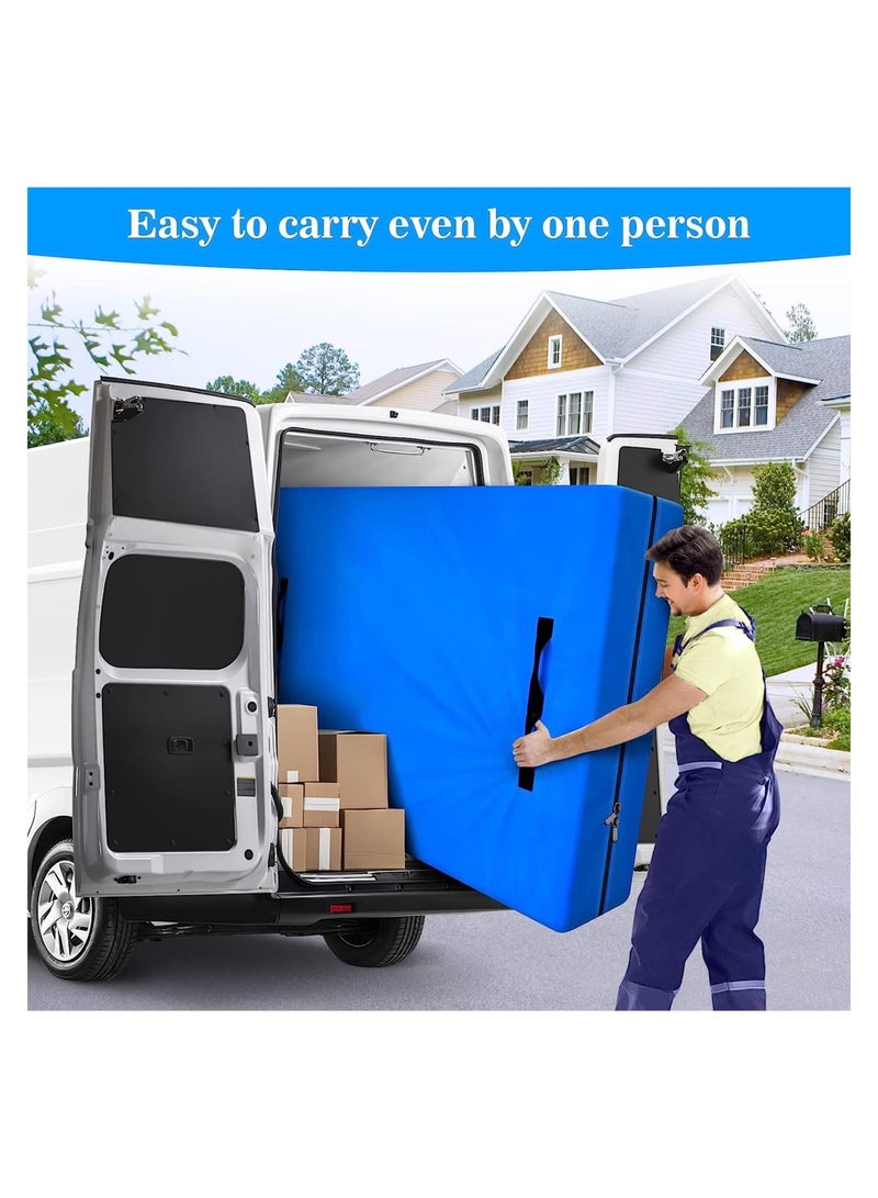 Zikra Mattress Bags for Moving and Storage, Reusable Mattress Storage Bag Zippered Mattress Protector with Handles, for House Moving 82" x 63" x 15", Blue - Image 2