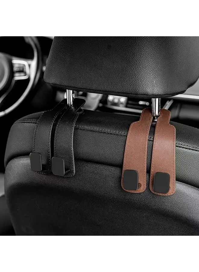Grey Car Seat Backrest Hooks 4 Pcs Multi Function Storage Organizer - Image 2