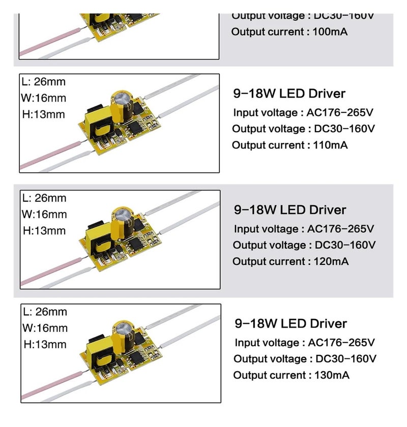 LED Driver Power Supply 3W To 18W Constant Current 90mA 30 50V Automatic Voltage Control - Image 5