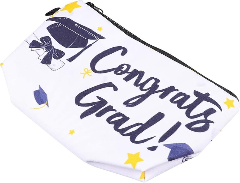3D Graduation Pattern Portable Makeup Pouch Travel Toiletry Bag Black - Image 1