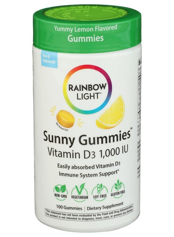 Rainbow Light, Vitamin D3 1000 I U Sunny Gummies Lemon, 100 Count - Image 1