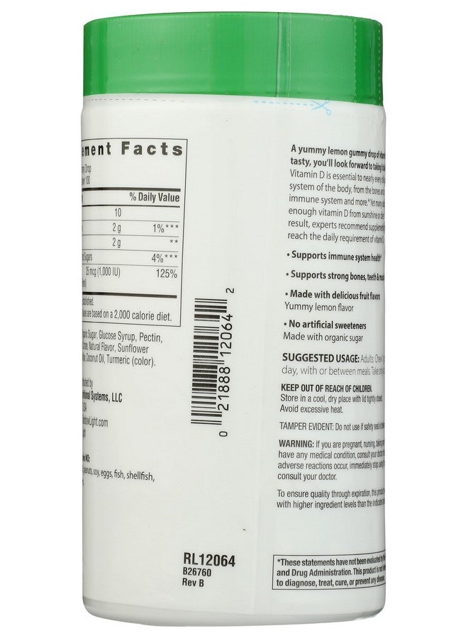 Rainbow Light, Vitamin D3 1000 I U Sunny Gummies Lemon, 100 Count - Image 2