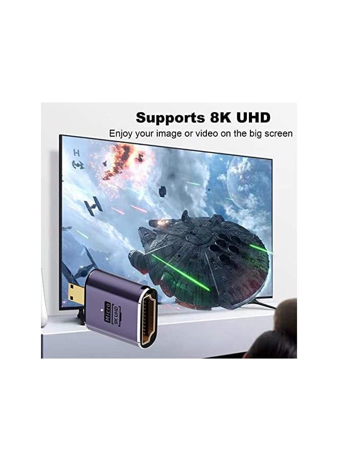 Excefore Micro Hdmi To Hdmi Adapter 3 Pcs 8K 90 Degree Left And Right Angle Micro Hdmi Male To Hdmi Female Cable For A6000 Raberry Pi 4 Gopro Hero 7 And Other Ort Camera  - Image 3