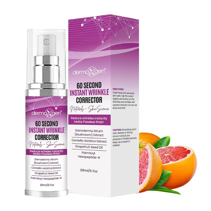 DERMAXGEN 60 Second Instant Wrinkle Corrector Pure Organic Peptide Complex Amazing Results For All Skin Types 07 Fl Oz 20 Ml