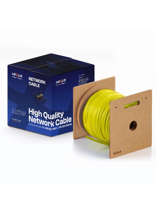 NEXUS CAT7 Ethernet Cable 305M SFTP 22AWG Full Copper LSZH RJ45 LAN self roll-up Drum,10–20Gbps 500–700MHz High-Speed Shielded Fluke Tested TIA-568B Passed - Image 1