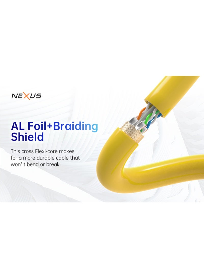 NEXUS CAT7 Ethernet Cable 305M SFTP 22AWG Full Copper LSZH RJ45 LAN self roll-up Drum,10–20Gbps 500–700MHz High-Speed Shielded Fluke Tested TIA-568B Passed - Image 3