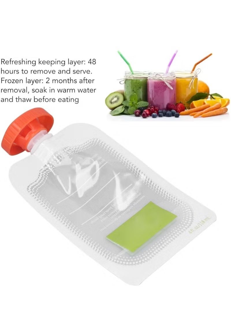 Generic - 10PACK Baby Food Pouches Reusable Baby Food Storage Portable Manual Baby Fruit Puree Bags Easy to Clean Refillable Baby Fruit Squeeze Bags for Applesauce Yogurt and Puree Group 1 - Image 1