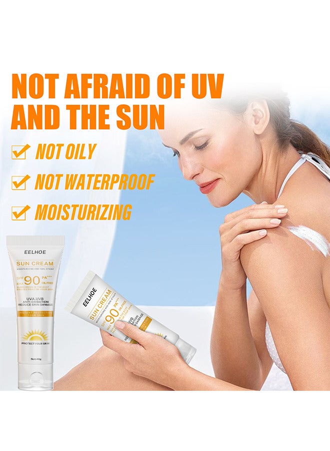 إيلهو SPF 90+ واقية من الشمس آمنة الطبيعية واقية من الشمس شاطئ الدفاع مقاومة للماء كريم الشمس واسع الطيف UVB / UVA الحماية من الشمس نباتي غسول الشمس المعدنية - Image 3