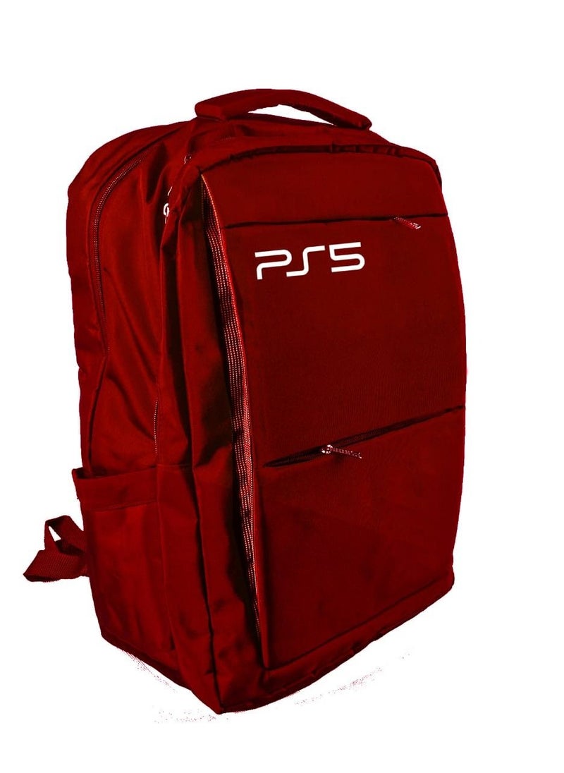Generic Backpacks Bag For PlayStation 5 Travel Case - Red  - Image 1